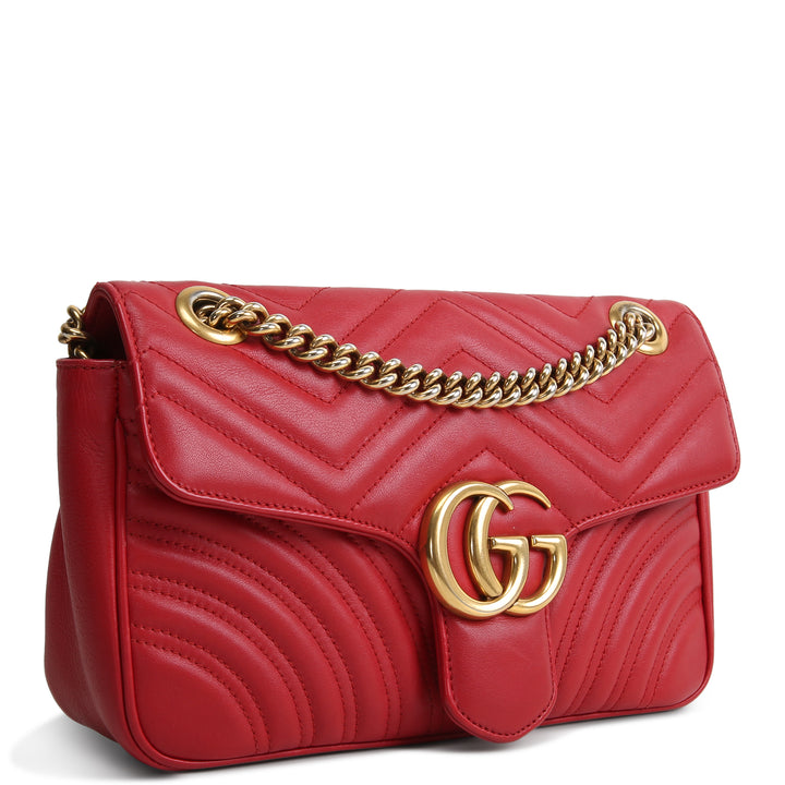 GUCCI Matelasse Small GG Marmont - Red