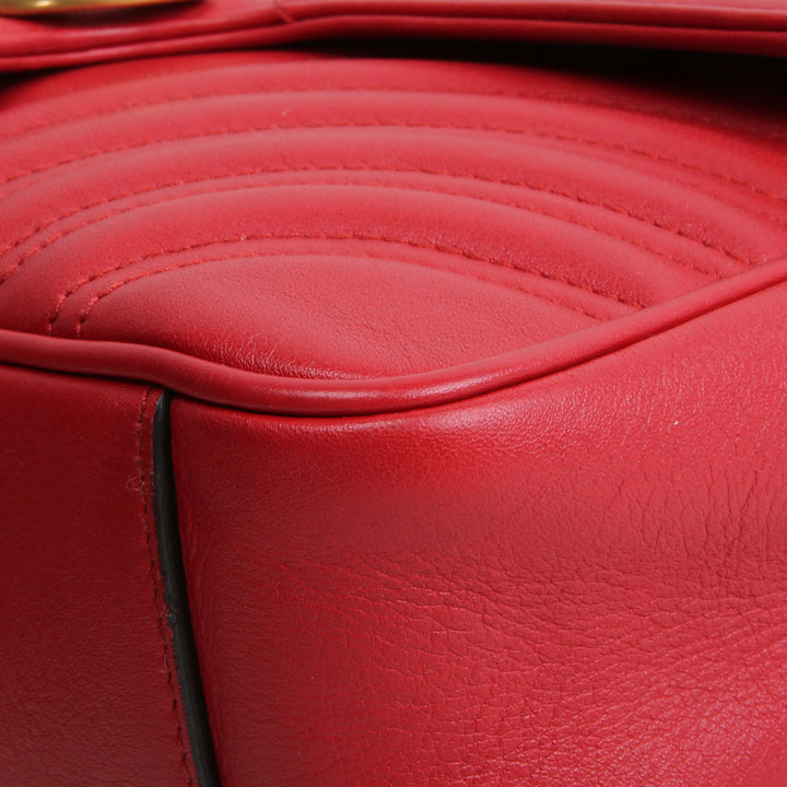 GUCCI Matelasse Small GG Marmont - Red