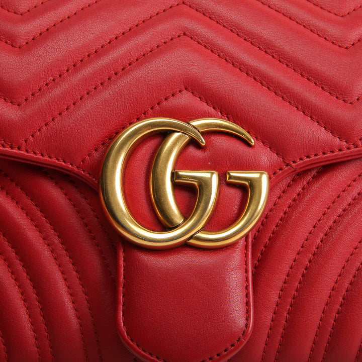 GUCCI Matelasse Small GG Marmont - Red