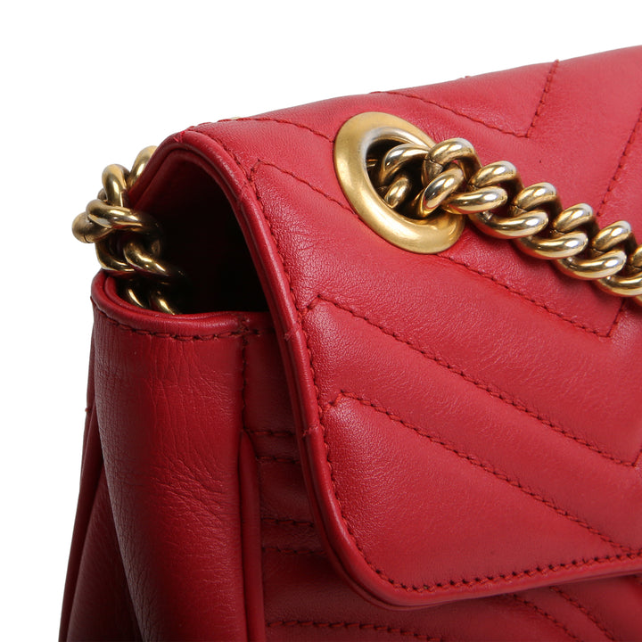 GUCCI Matelasse Small GG Marmont - Red