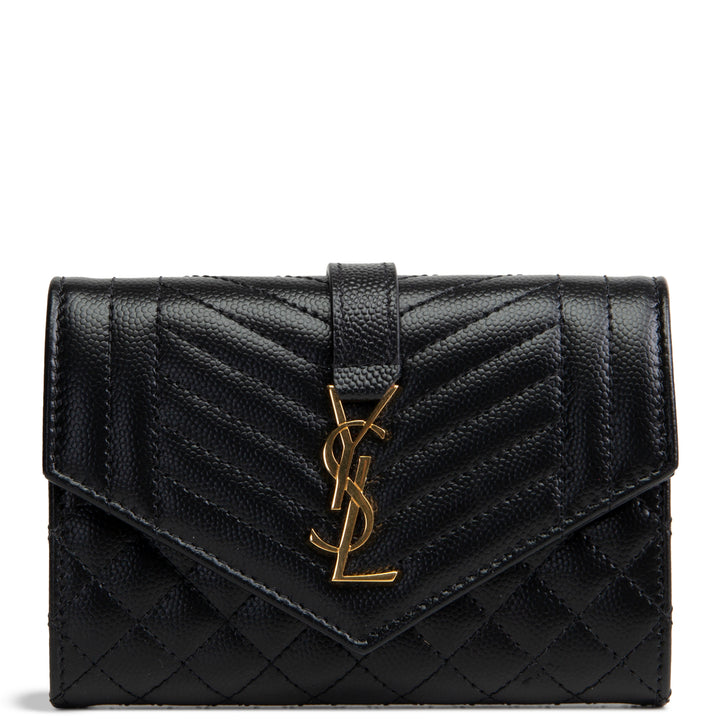 SAINT LAURENT Triquilt Envelope Compact Wallet
