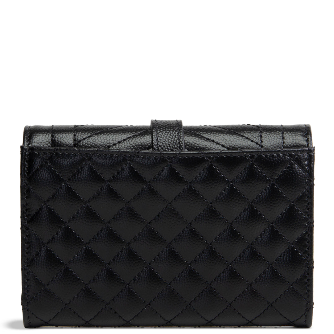 SAINT LAURENT Triquilt Envelope Compact Wallet