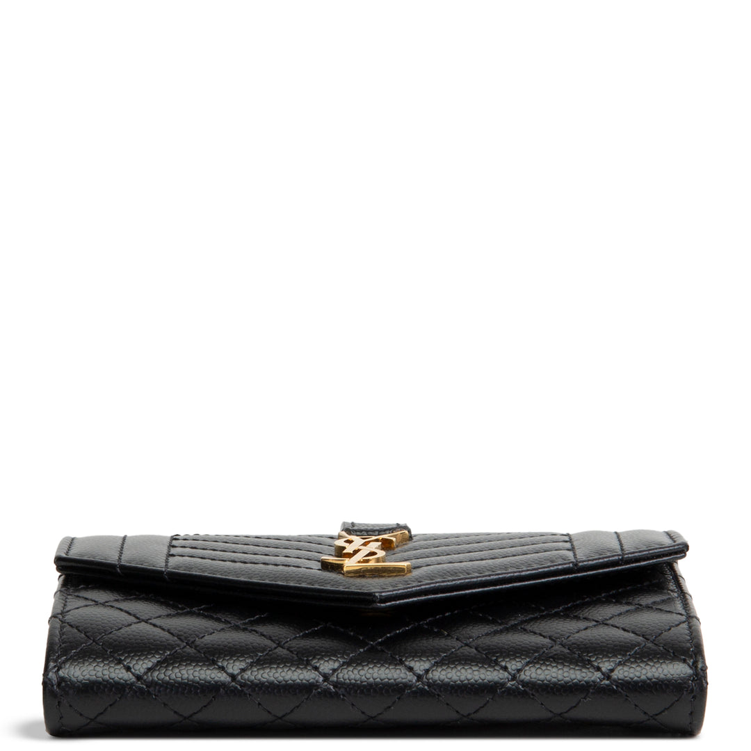 SAINT LAURENT Triquilt Envelope Compact Wallet