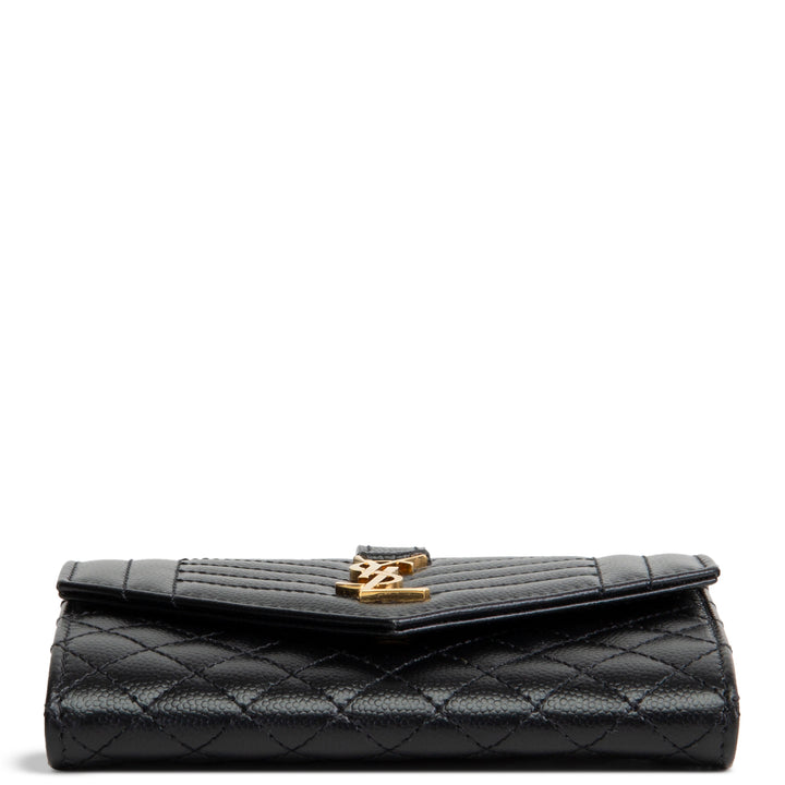 SAINT LAURENT Triquilt Envelope Compact Wallet
