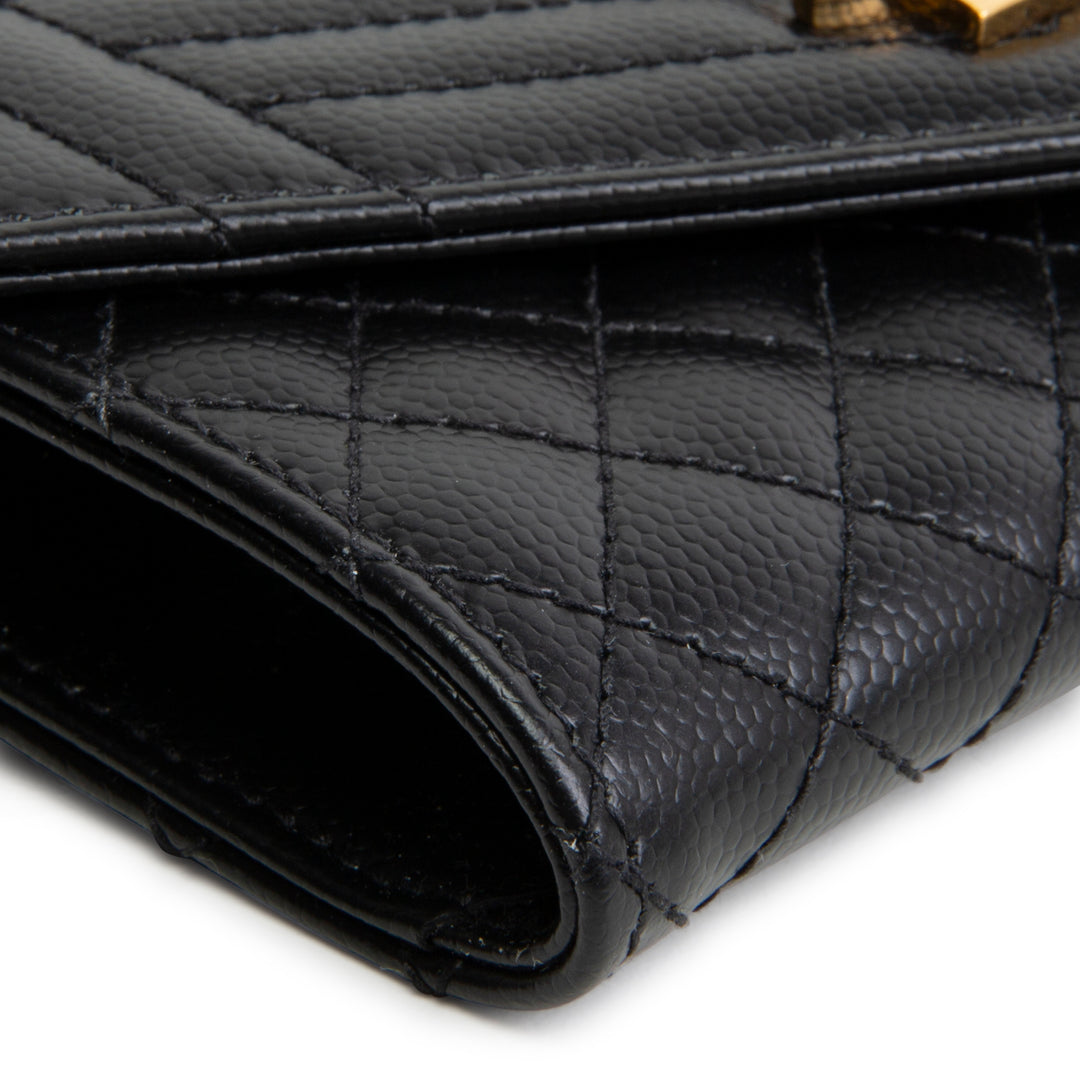 SAINT LAURENT Triquilt Envelope Compact Wallet