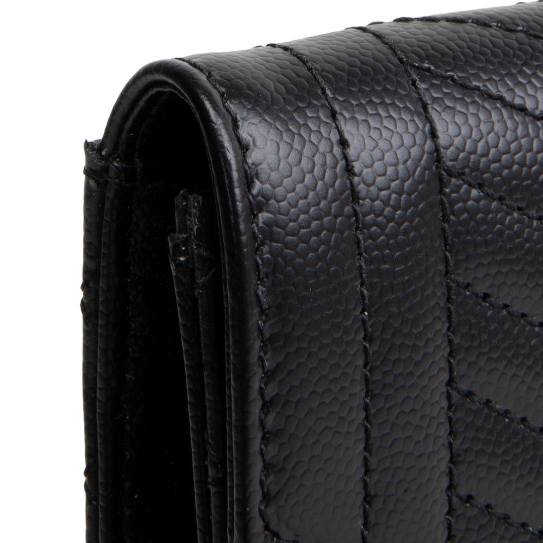 SAINT LAURENT Triquilt Envelope Compact Wallet