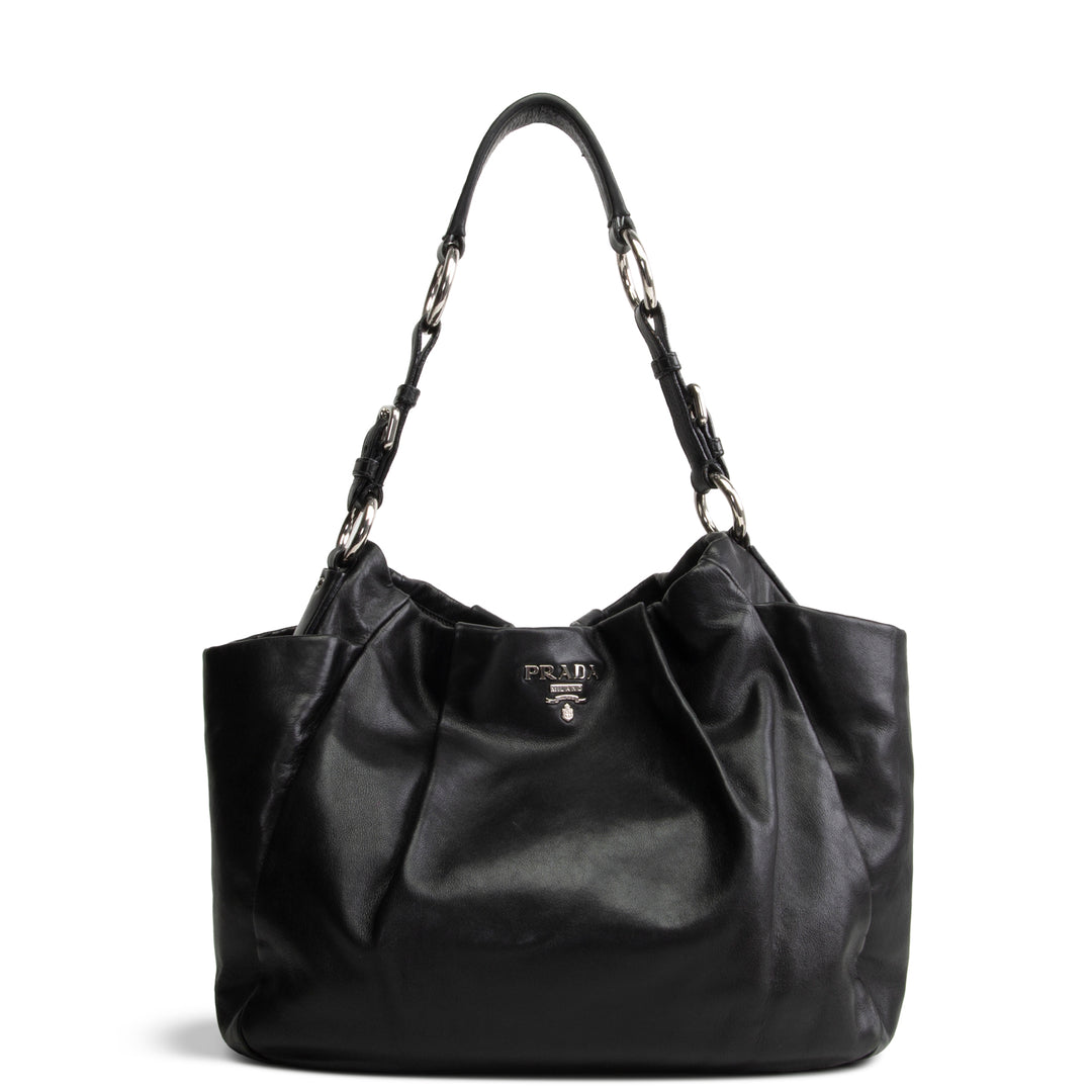 PRADA Soft Calfskin Leather Top Handle Bag