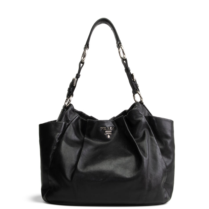 PRADA Soft Calfskin Leather Top Handle Bag