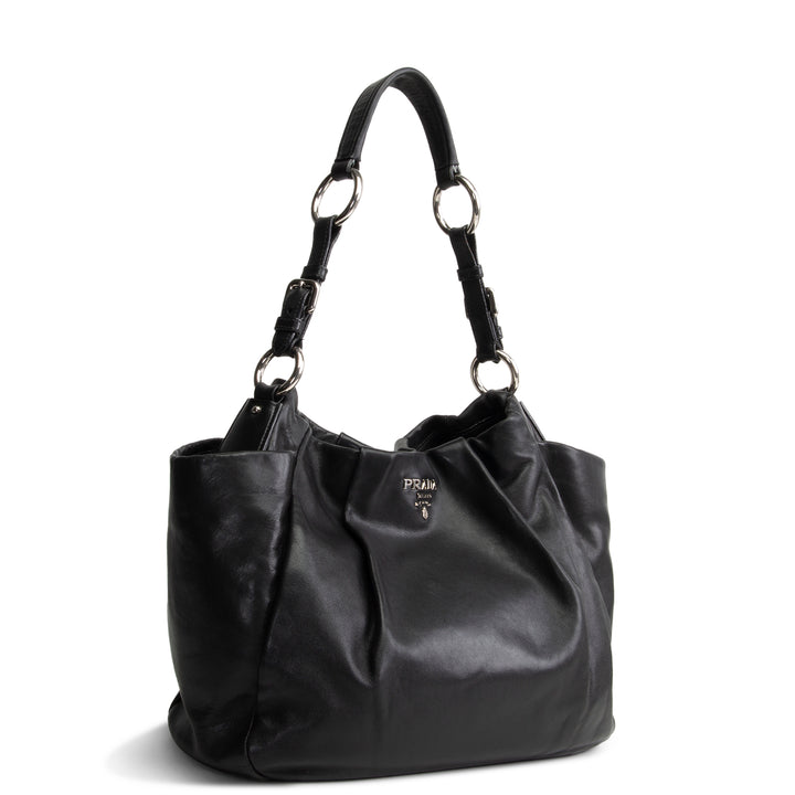 PRADA Soft Calfskin Leather Top Handle Bag