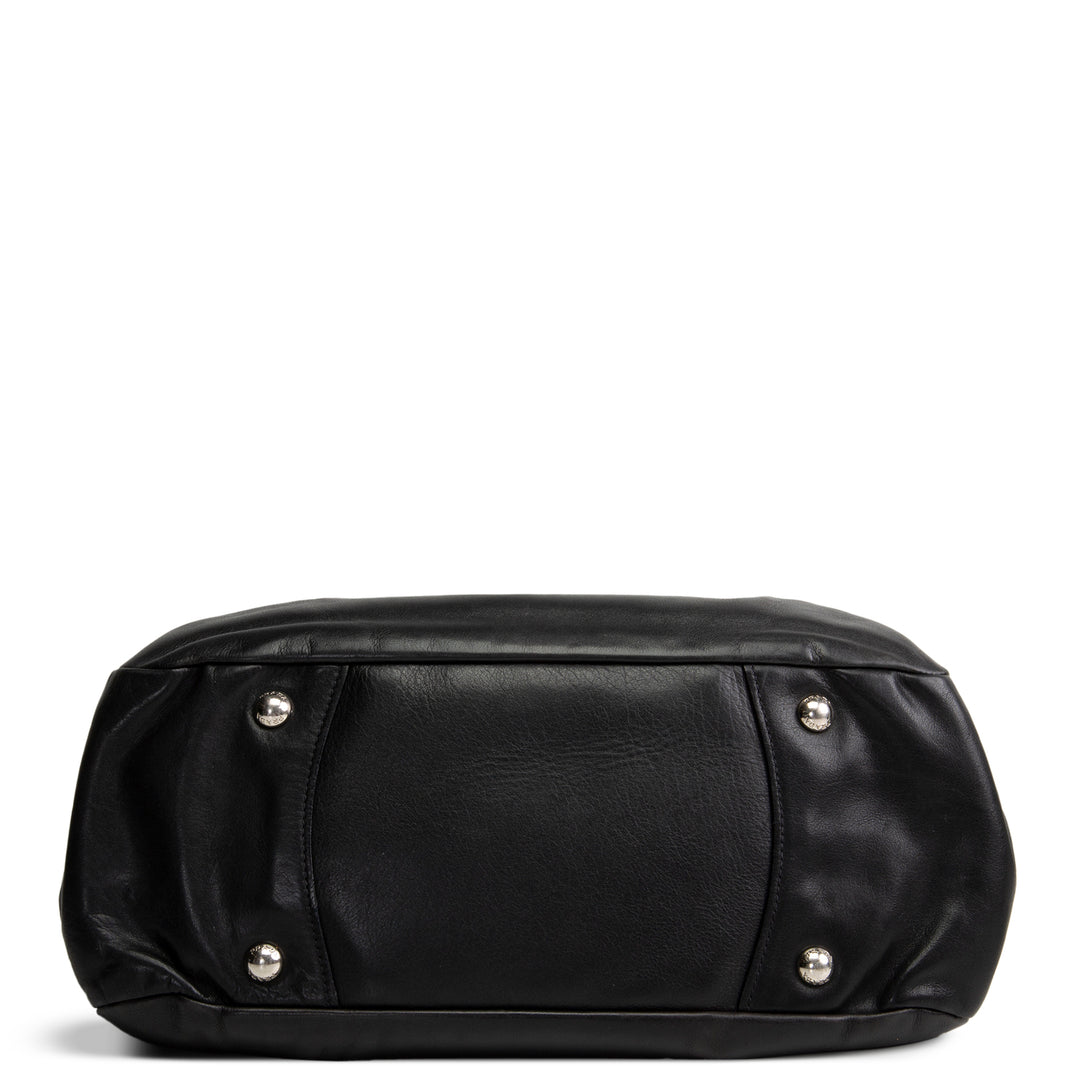 PRADA Soft Calfskin Leather Top Handle Bag