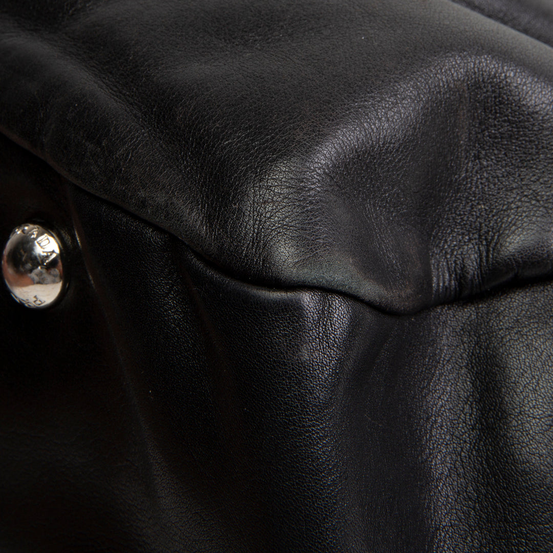 PRADA Soft Calfskin Leather Top Handle Bag
