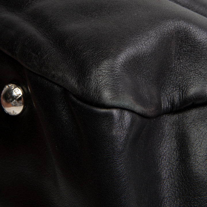 PRADA Soft Calfskin Leather Top Handle Bag