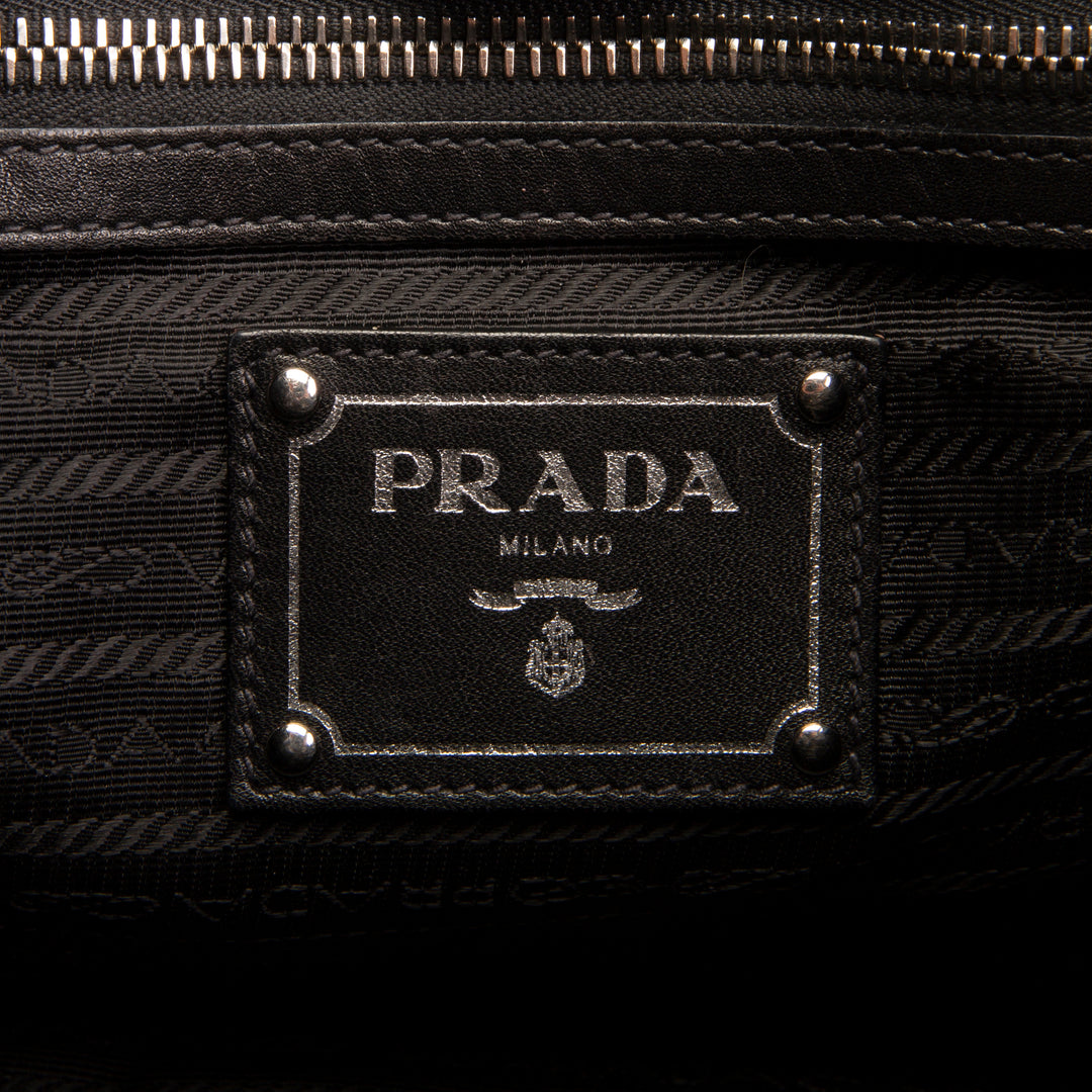PRADA Soft Calfskin Leather Top Handle Bag