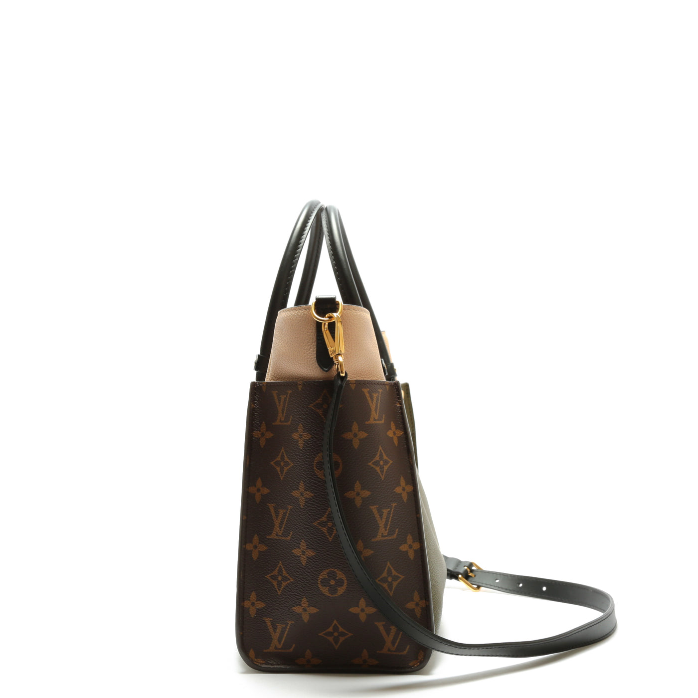 Louis Vuitton Monogram On My Side MM w/Strap - Black Shoulder Bags