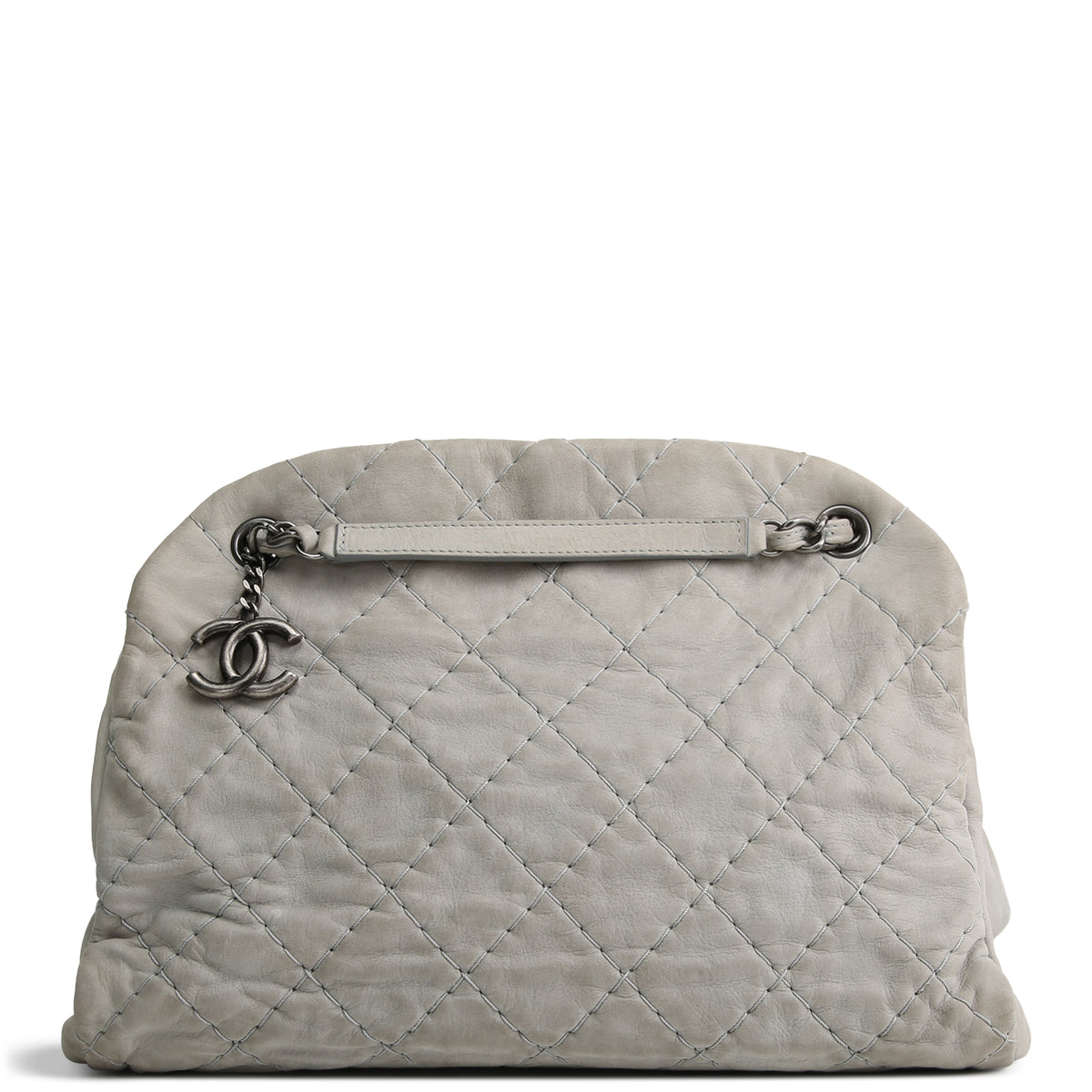 CHANEL Wild Stitch Mademoiselle Bowling Bag - Grey OUTLET FINAL SALE
