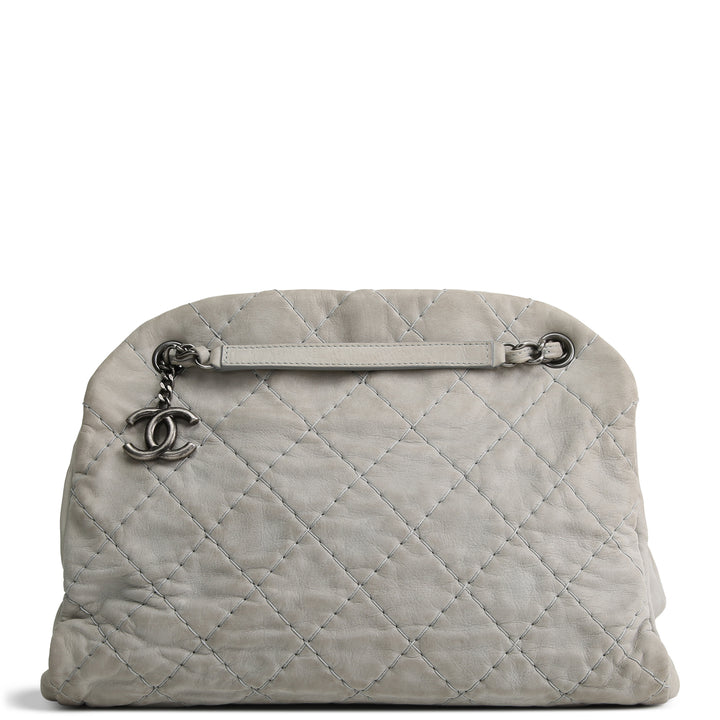 CHANEL Wild Stitch Mademoiselle Bowling Bag - Grey OUTLET FINAL SALE