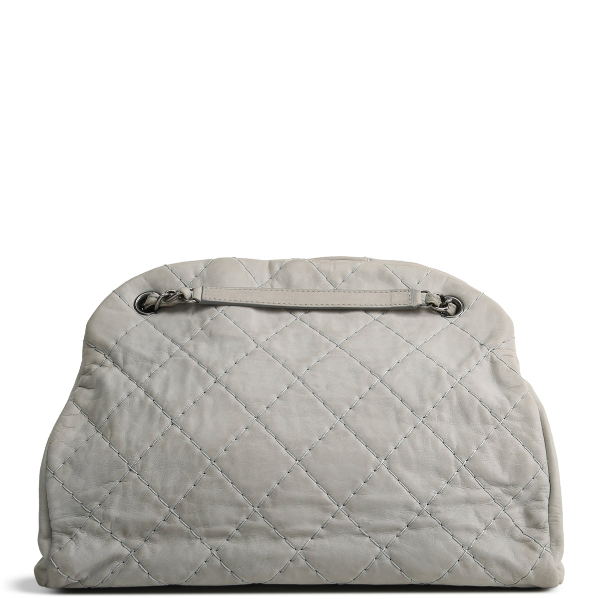 CHANEL Wild Stitch Mademoiselle Bowling Bag - Grey OUTLET FINAL SALE