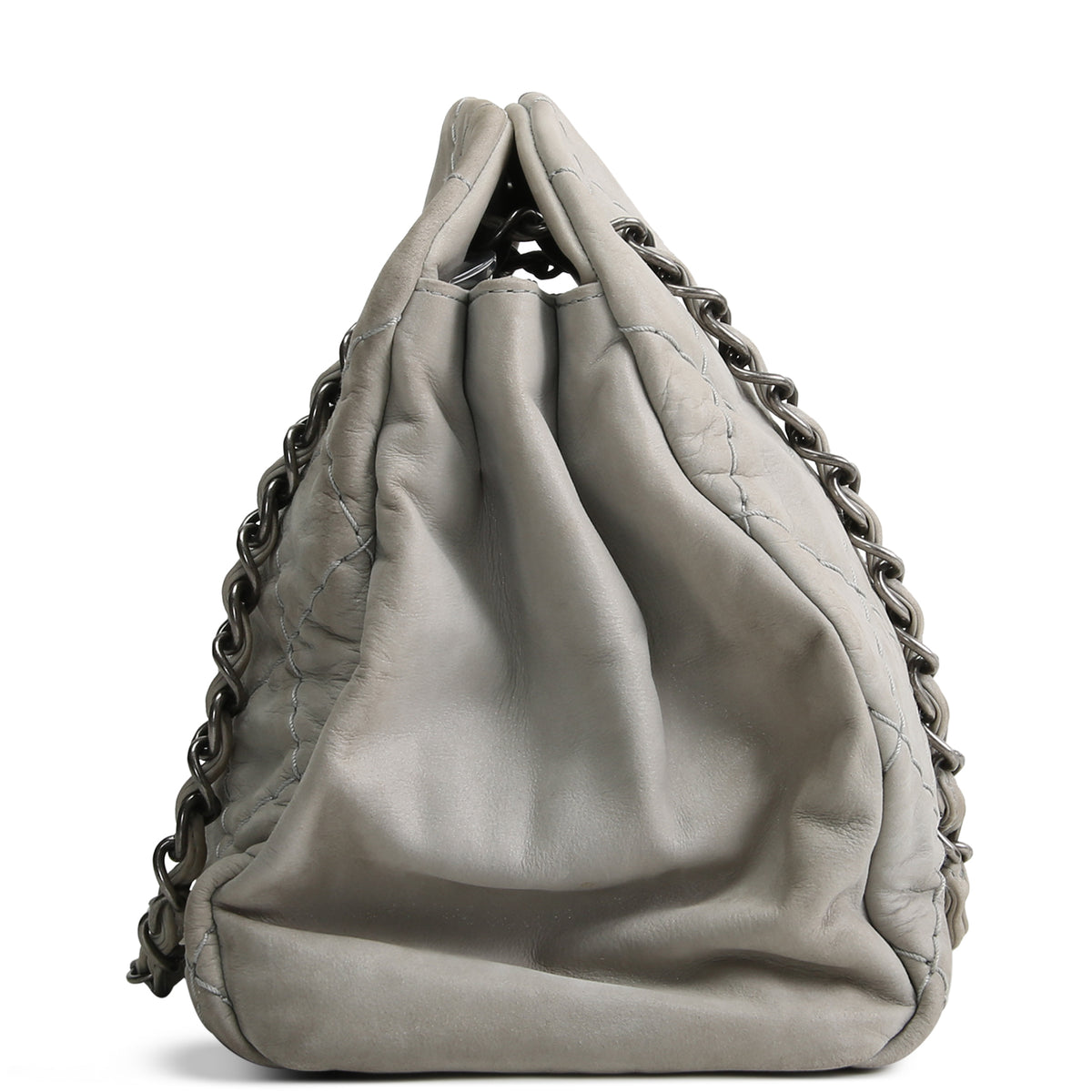 CHANEL Wild Stitch Mademoiselle Bowling Bag - Grey OUTLET FINAL SALE