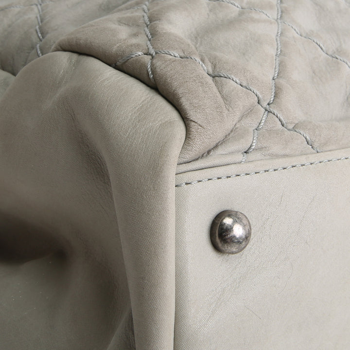 CHANEL Wild Stitch Mademoiselle Bowling Bag - Grey OUTLET FINAL SALE
