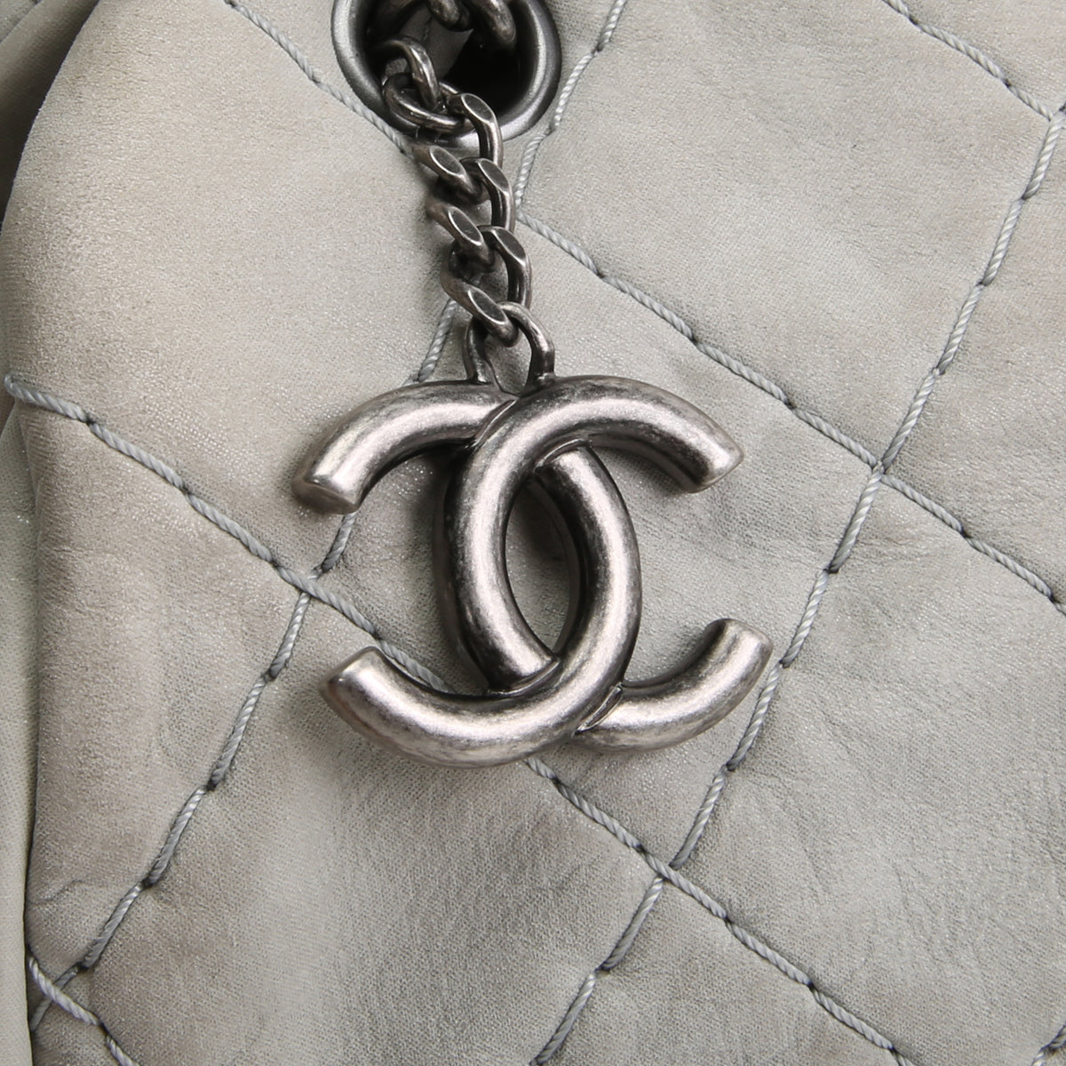 CHANEL Wild Stitch Mademoiselle Bowling Bag - Grey OUTLET FINAL SALE