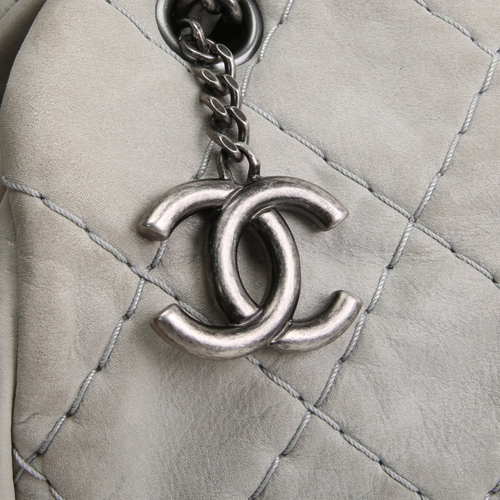 CHANEL Wild Stitch Mademoiselle Bowling Bag - Grey OUTLET FINAL SALE