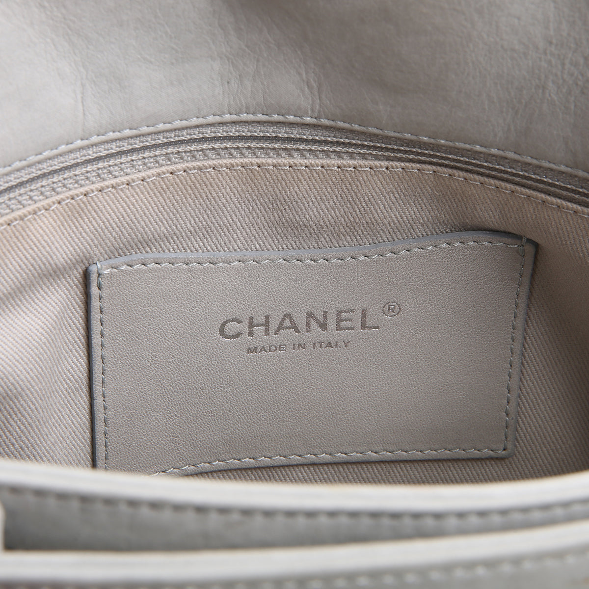 CHANEL Wild Stitch Mademoiselle Bowling Bag - Grey OUTLET FINAL SALE