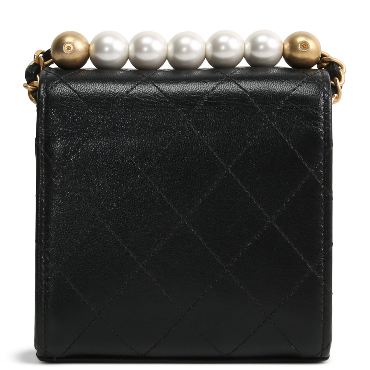 CHANEL Chic Pearls Flap Chain Clutch - Black