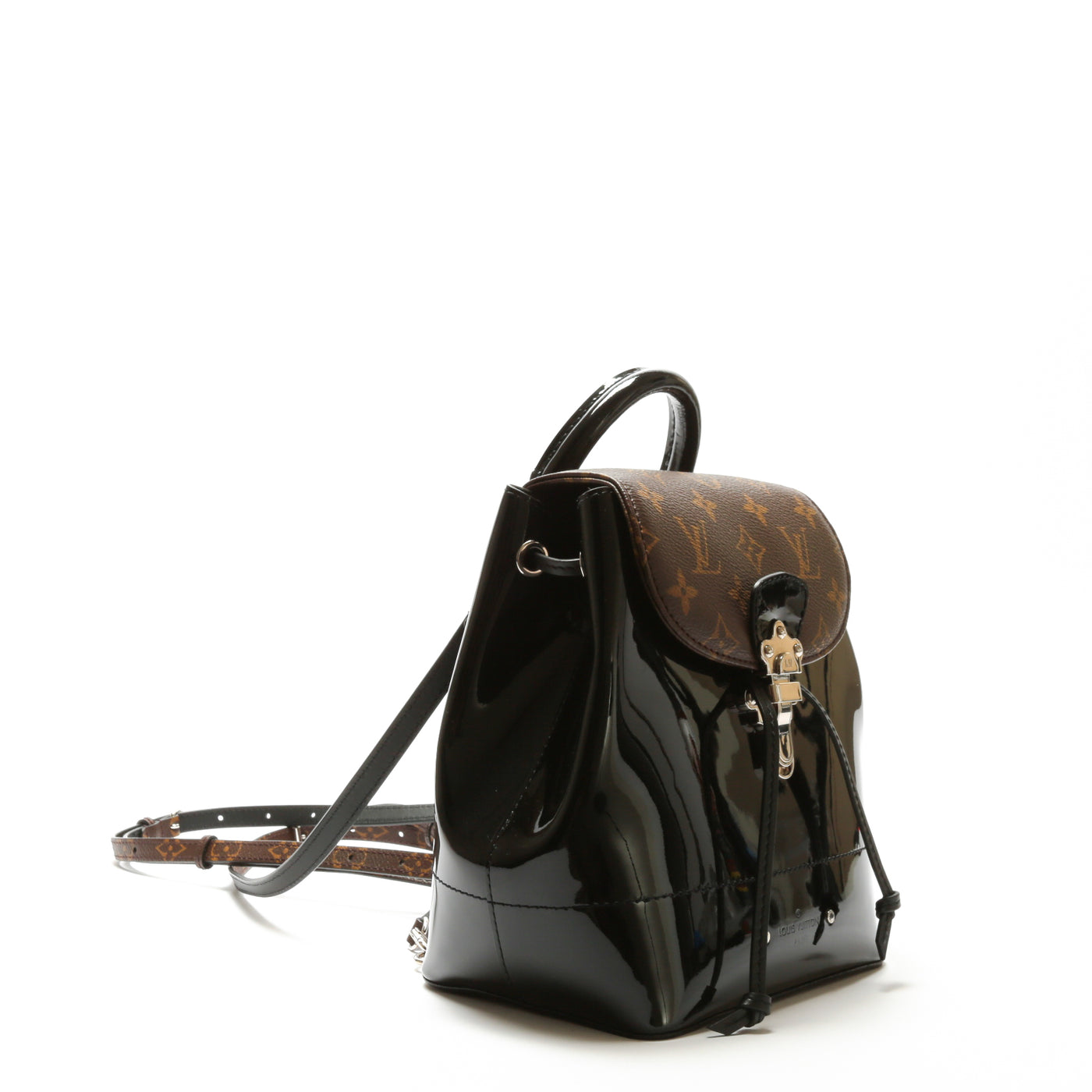 Hot springs patent leather backpack Louis Vuitton Black in Patent