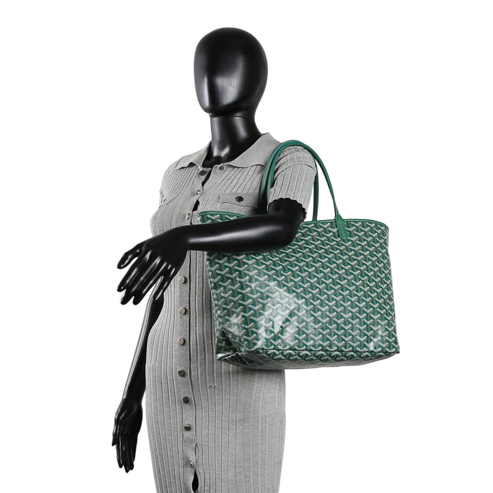 GOYARD Goyardine St Louis Tote PM w/ Pouch - Green