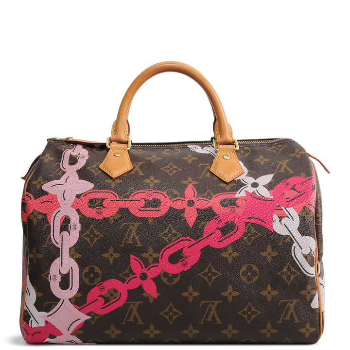 LOUIS VUITTON Limited Edition Speedy 30 Chain Flower (Bay Speedy)