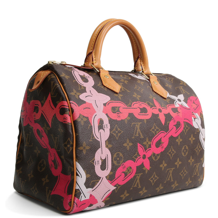 LOUIS VUITTON Limited Edition Speedy 30 Chain Flower (Bay Speedy)