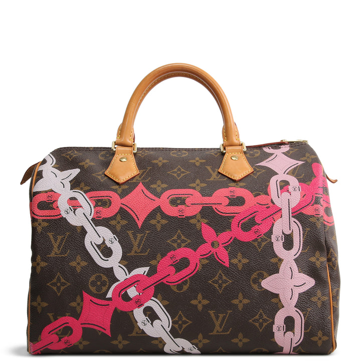 LOUIS VUITTON Limited Edition Speedy 30 Chain Flower (Bay Speedy)