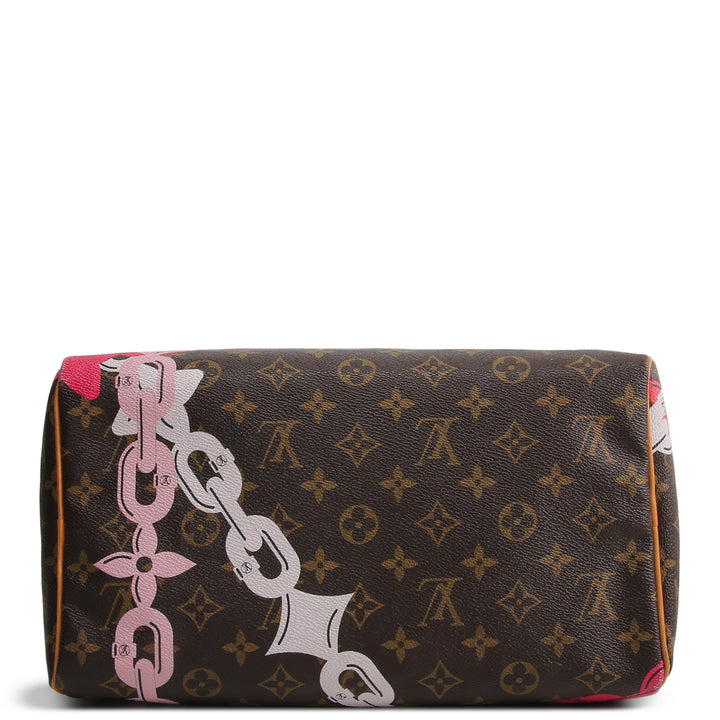 LOUIS VUITTON Limited Edition Speedy 30 Chain Flower (Bay Speedy)