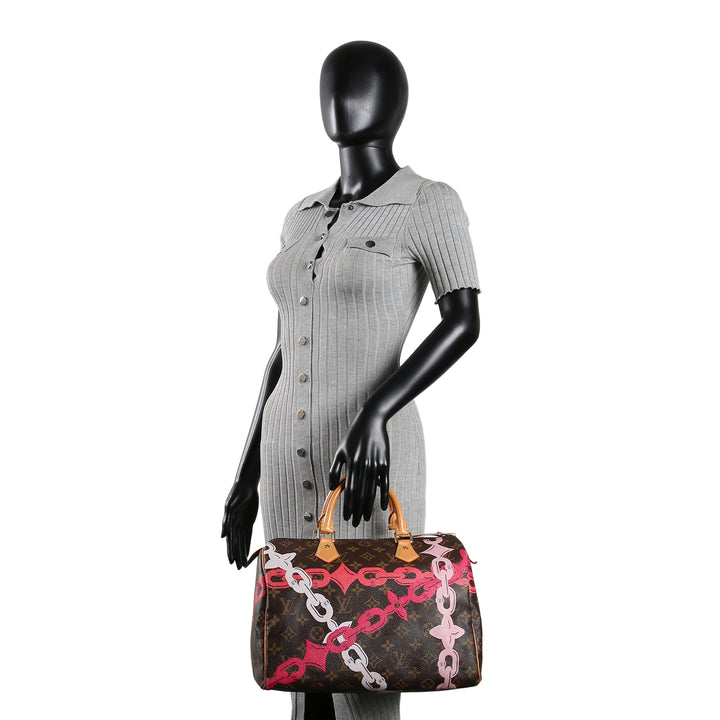 LOUIS VUITTON Limited Edition Speedy 30 Chain Flower (Bay Speedy)