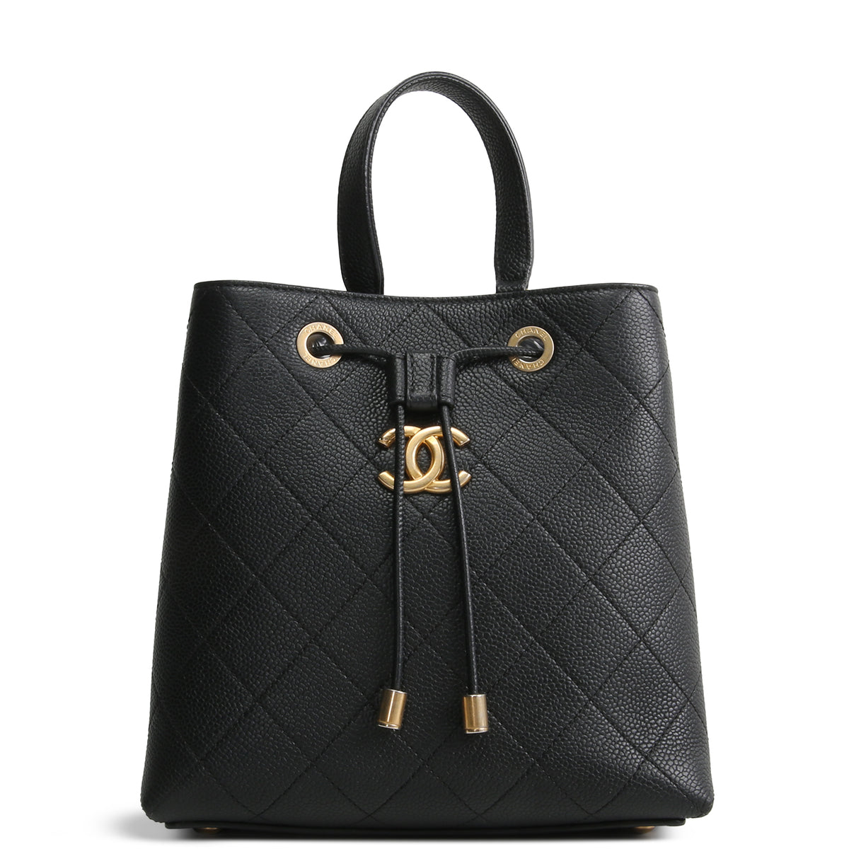 CHANEL Caviar CC Bucket Bag Small