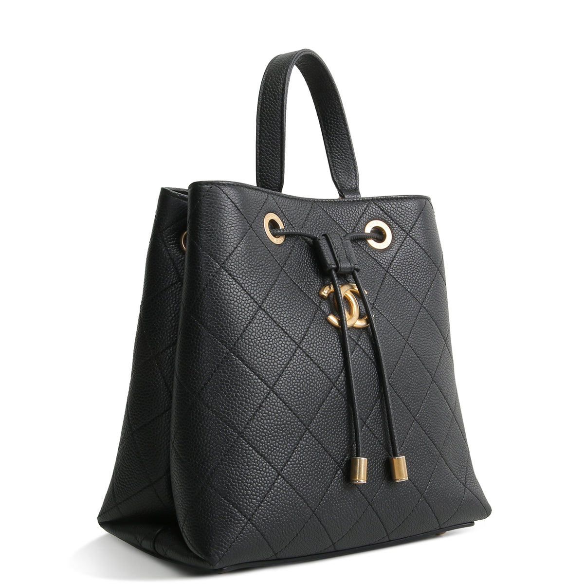 CHANEL Caviar CC Bucket Bag Small