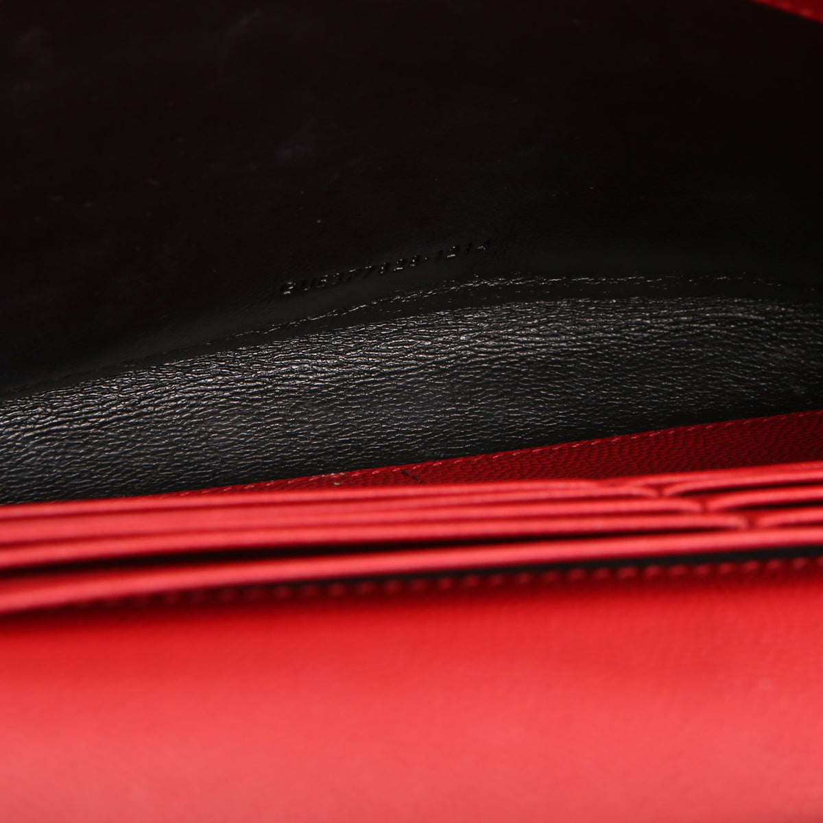 SAINT LAURENT Cassandre Envelope Chain Wallet - Deeply Red/Gold