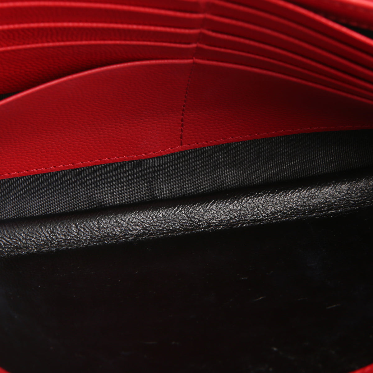 SAINT LAURENT Cassandre Envelope Chain Wallet - Deeply Red/Gold