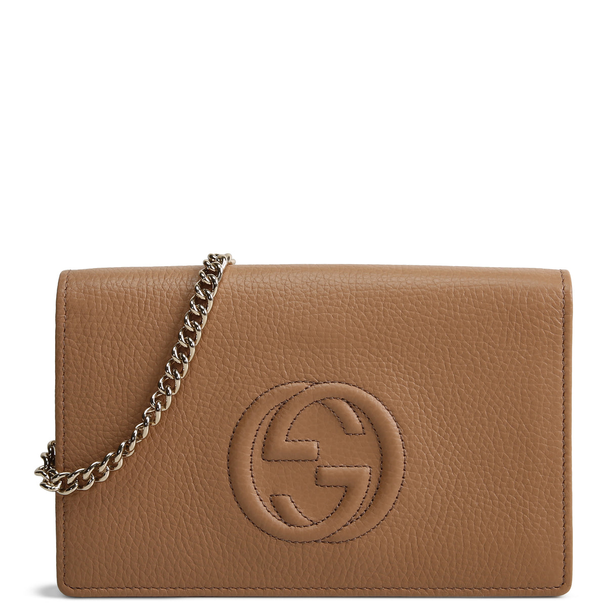 GUCCI Interlocking G Soho Chain Bag - Nude