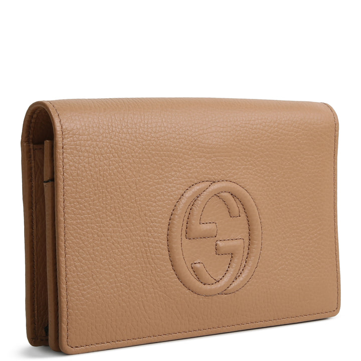 GUCCI Interlocking G Soho Chain Bag - Nude