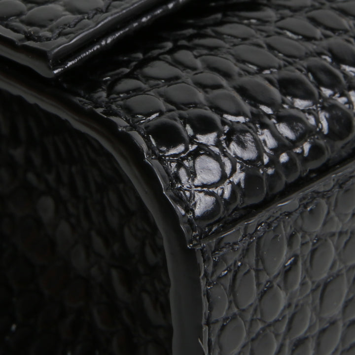 SAINT LAURENT Croc Embossed Leather Kate Tassel Bag
