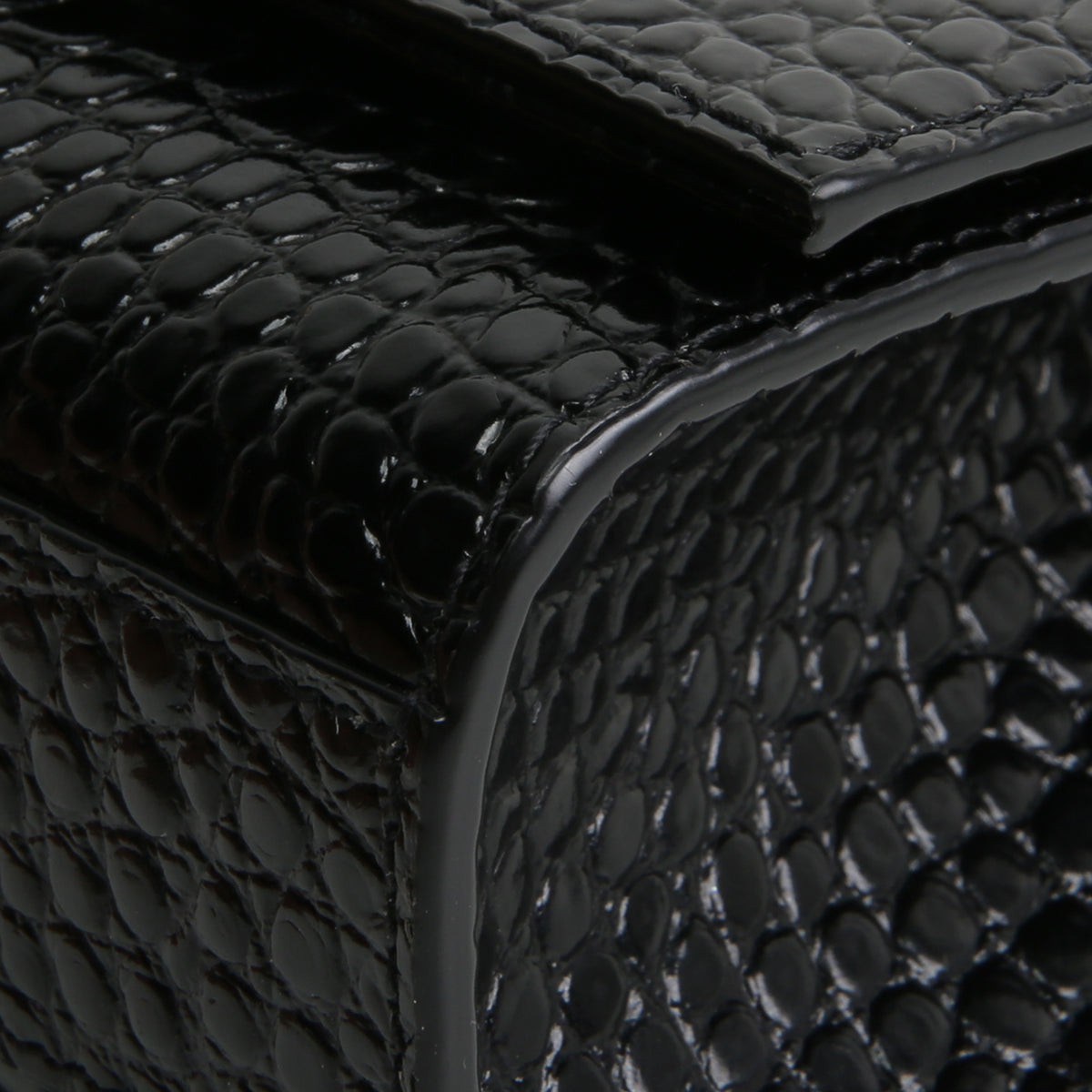 SAINT LAURENT Croc Embossed Leather Kate Tassel Bag