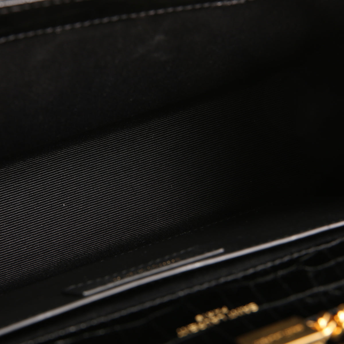 SAINT LAURENT Croc Embossed Leather Kate Tassel Bag