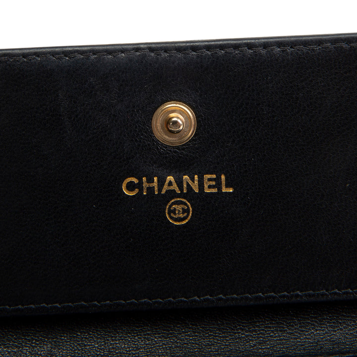 CHANEL Vintage Caviar Timeless CC Compact Wallet - Black