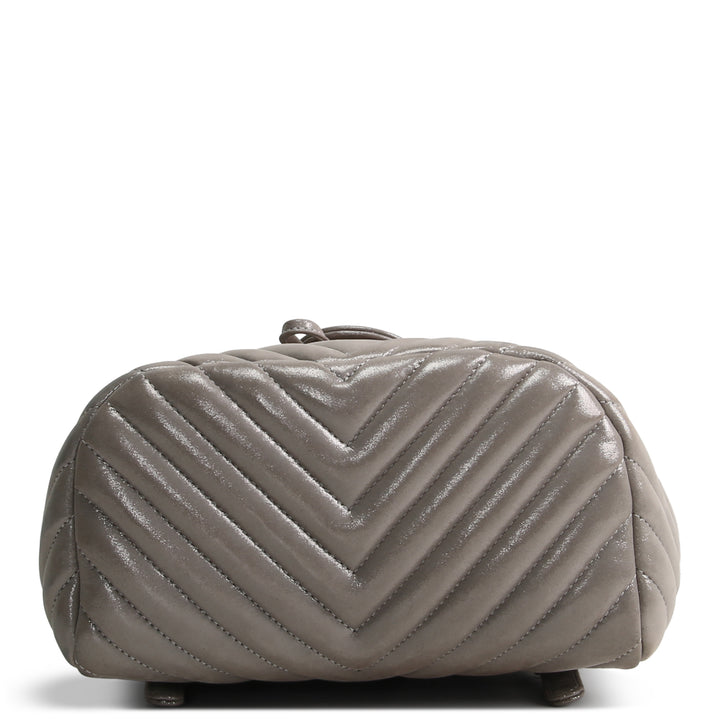 CHANEL Chevron Urban Spirit Backpack - Metallic Silver OUTLET FINAL SALE