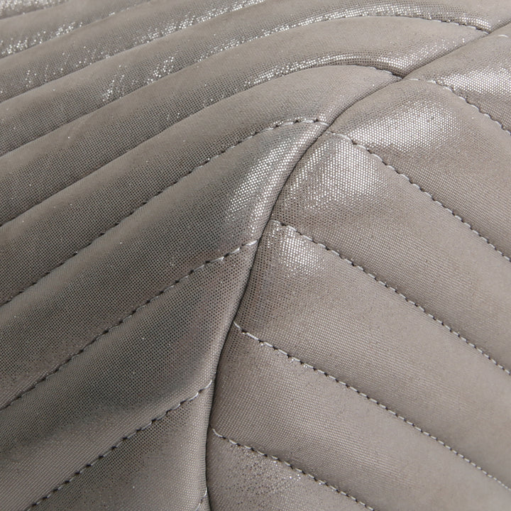 CHANEL Chevron Urban Spirit Backpack - Metallic Silver OUTLET FINAL SALE