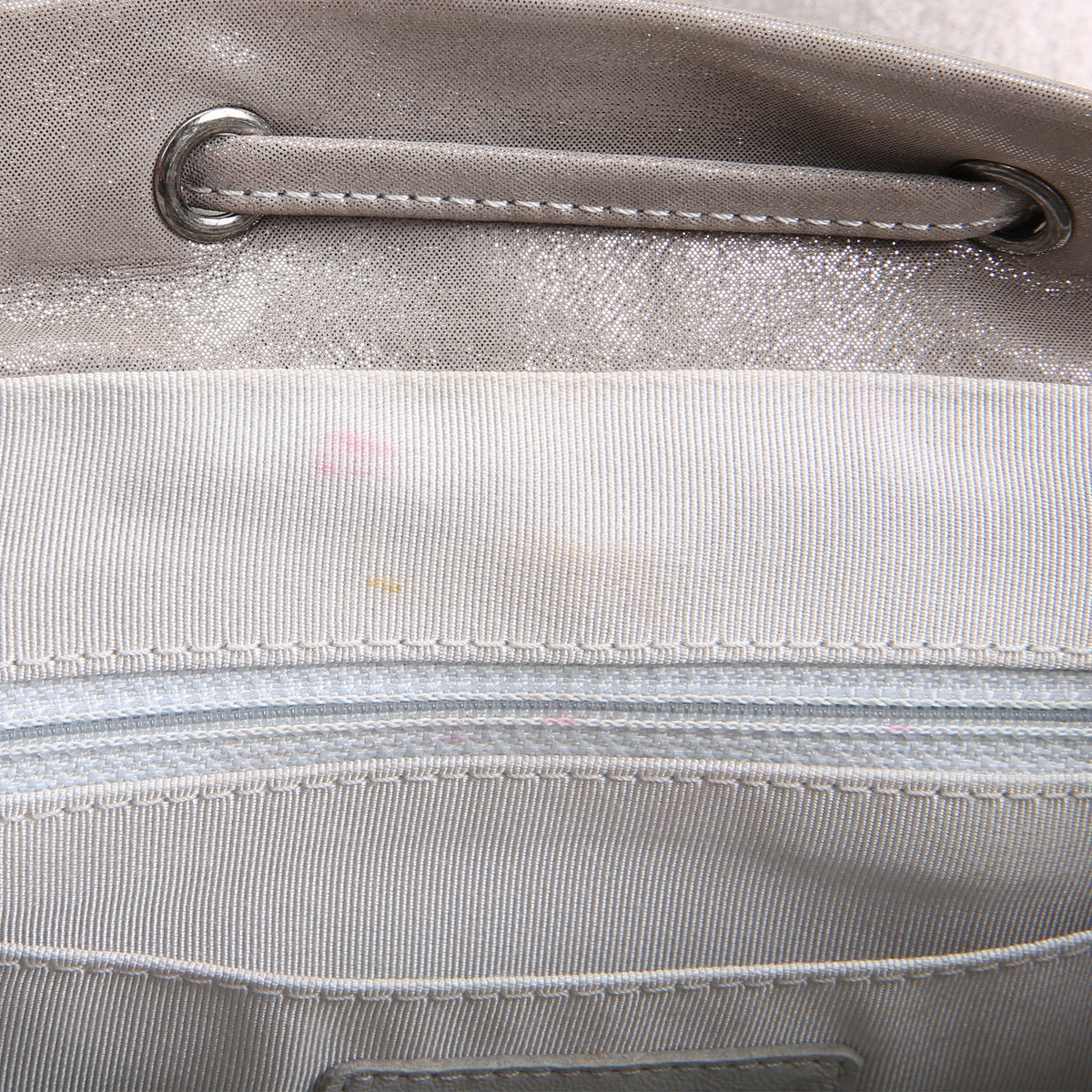 CHANEL Chevron Urban Spirit Backpack - Metallic Silver OUTLET FINAL SALE