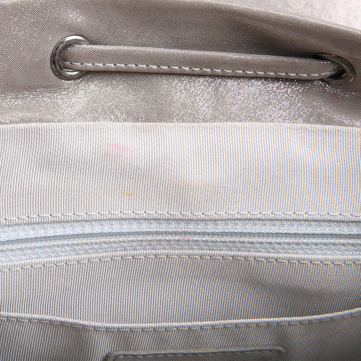 CHANEL Chevron Urban Spirit Backpack - Metallic Silver OUTLET FINAL SALE