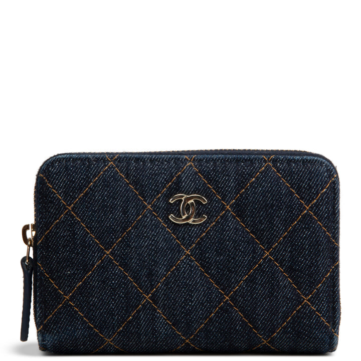 CHANEL 2026 Denim Coin Purse - Dark Wash Navy