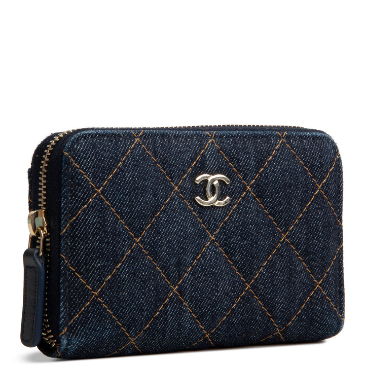 CHANEL 2026 Denim Coin Purse - Dark Wash Navy